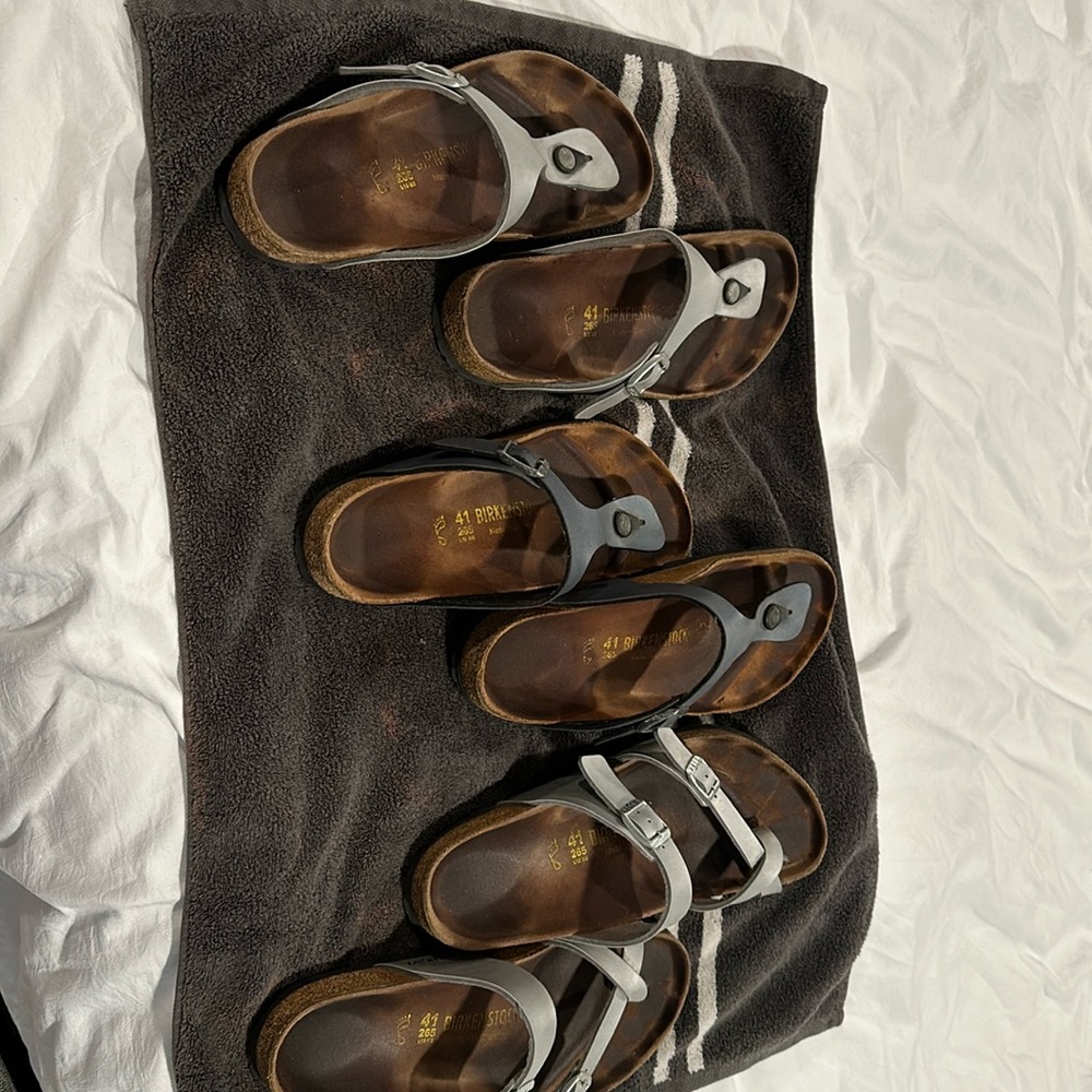 3 pairs of used Birkenstock. All size 41/US10